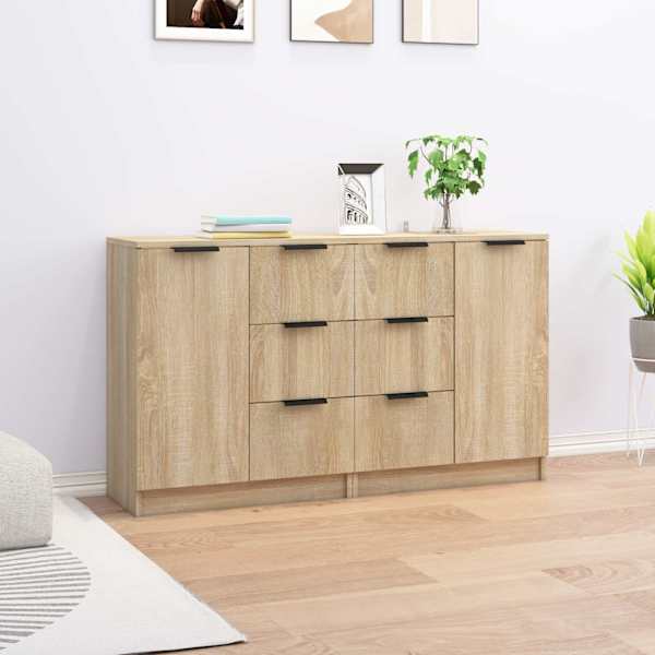 Puhvetkapid 2 tk, Sonoma tamm, 60 × 30 × 70 cm, tehispuit