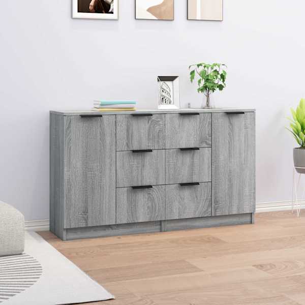Puhvetkapid 2 tk, hall Sonoma tamm, 60 × 30 × 70 cm, tehispuit