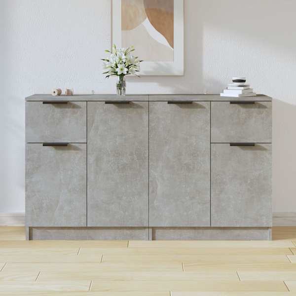 Puhvetkapid 2 tk, betoonhall, 60 × 30 × 70 cm, tehispuit