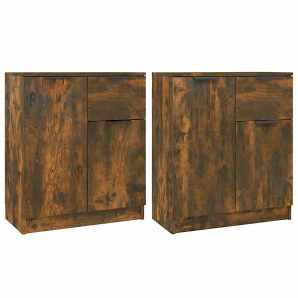 Puhvetkapid 2 tk, suitsutatud tamm, 60 × 30 × 70 cm, tehispuit