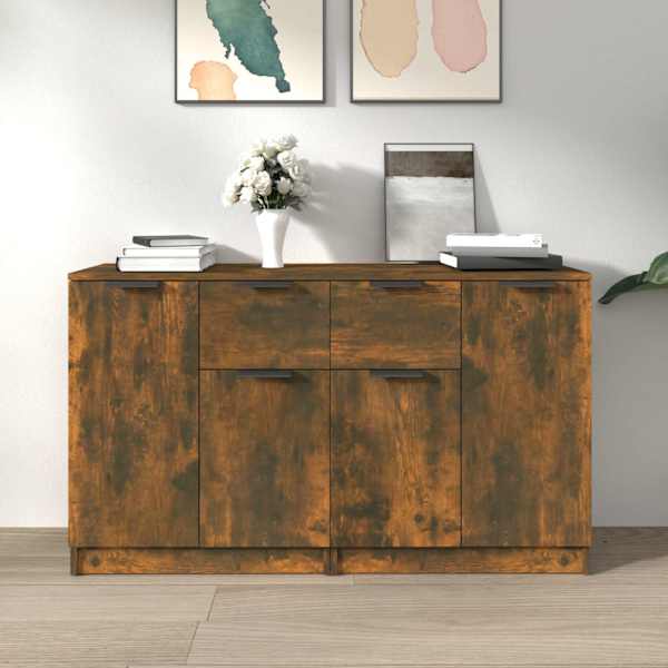 Puhvetkapid 2 tk, suitsutatud tamm, 60 × 30 × 70 cm, tehispuit