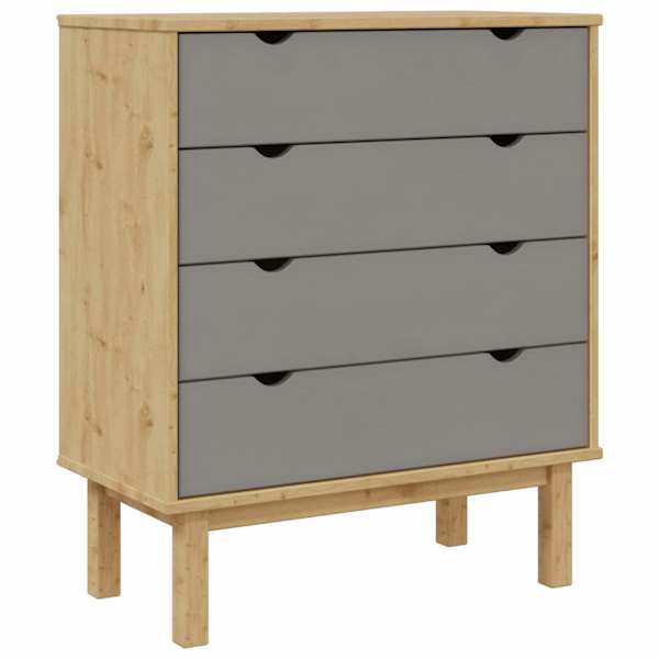Sahtlitega kapp "OTTA", pruun ja hall, 76,5 × 39,5 × 90 cm, mänd