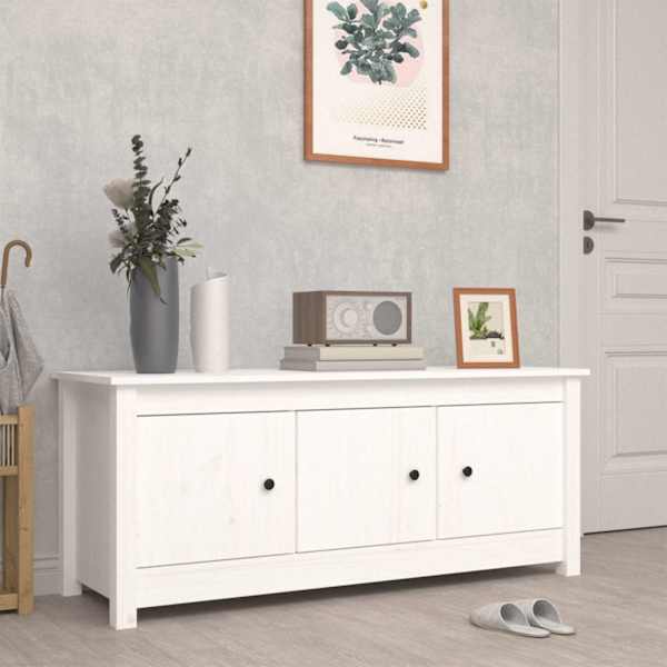 Kingakapp, valge, 110 × 38 × 45,5 cm, männipuit