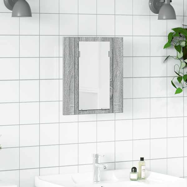 LED-peegelkapp, hall Sonoma, 40 × 12 × 45 cm, tehispuit