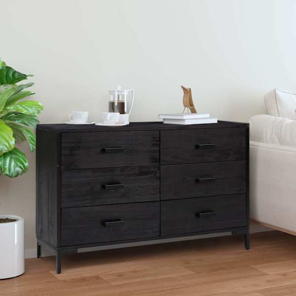 Puhvetkapp, must, 110 × 35 × 70 cm, männipuit