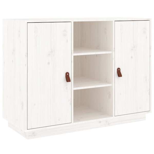 Puhvetkapp, valge, 100 × 40 × 75cm, täismännipuit