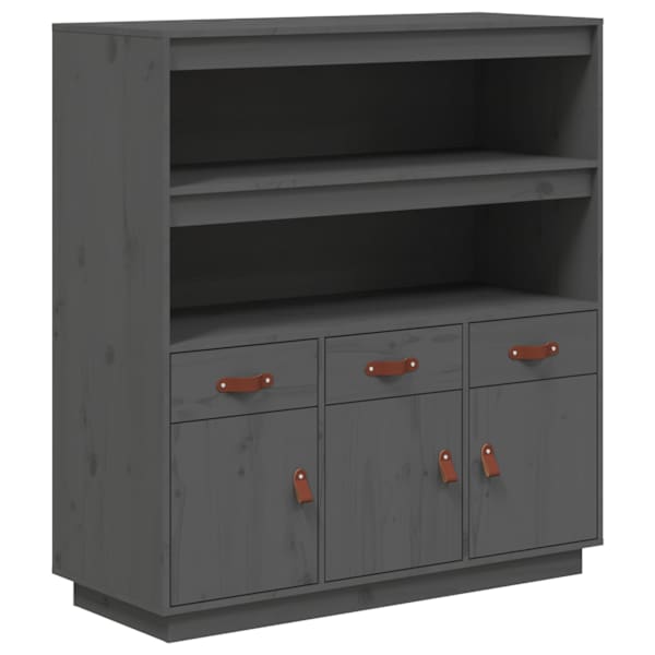 Kõrge kapp, hall, 100 × 40 × 108,5 cm, männipuit