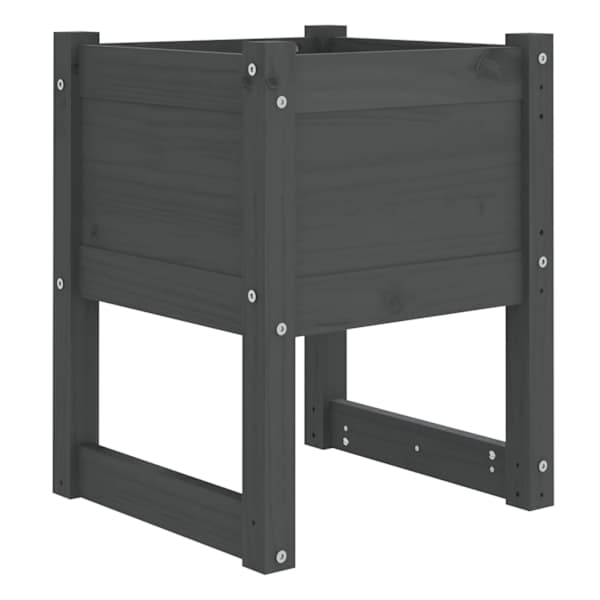 Taimekast 40 × 40 × 52,5 cm, täismännipuit – hall