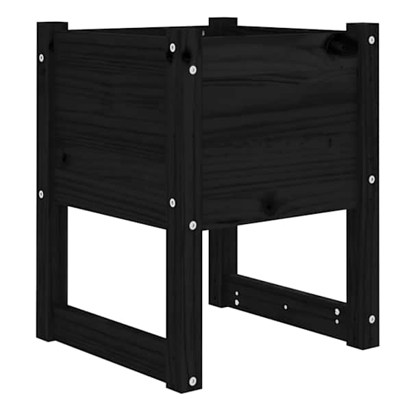 Taimekast 40 × 40 × 52,5 cm, täismännipuit – must