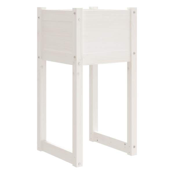 Taimekast 40 × 40 × 81 cm, täismännipuit – valge