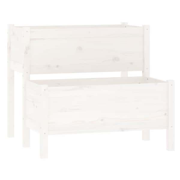 Taimekast 84,5 × 84 × 75 cm, täismännipuit – valge