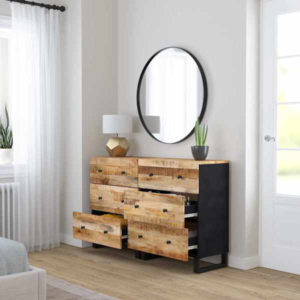 Puhvetkapid 2 tk, 60 × 33 × 75 cm, töötlemata mangopuit