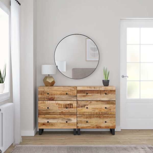 Puhvetkapid 2 tk, 60 × 33 × 75 cm, töötlemata mangopuit