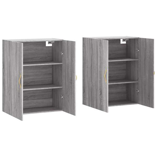 Seinakapid 2 tk, hall Sonoma tamm, 69,5 × 34 × 90 cm