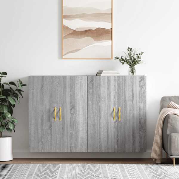 Seinakapid 2 tk, hall Sonoma tamm, 69,5 × 34 × 90 cm