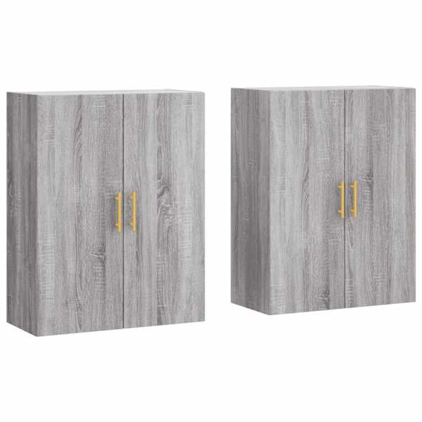 Seinakapid 2 tk, hall Sonoma tamm, 69,5 × 34 × 90 cm
