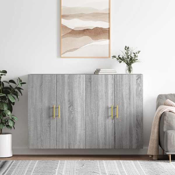Seinakapid 2 tk, hall Sonoma tamm, 69,5 × 34 × 90 cm