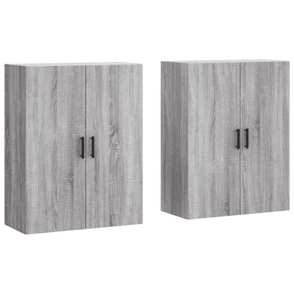Seinakapid 2 tk, hall Sonoma tamm, 69,5 × 34 × 90 cm