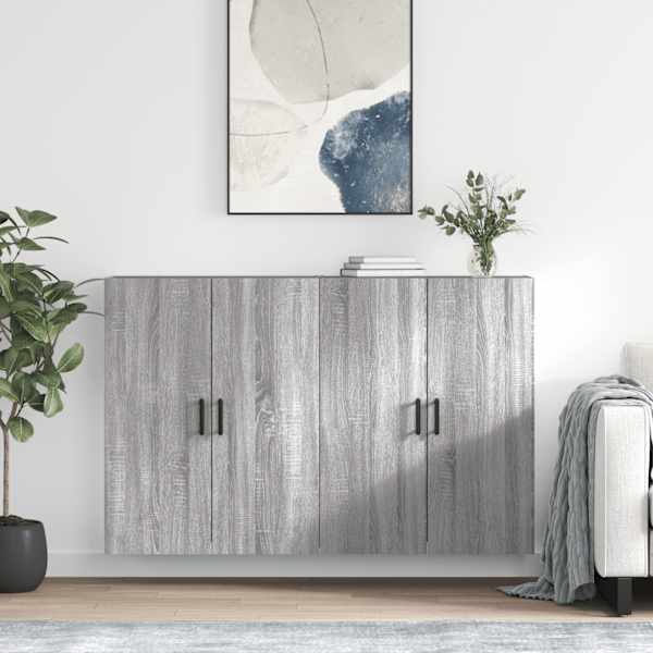 Seinakapid 2 tk, hall Sonoma tamm, 69,5 × 34 × 90 cm