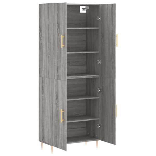 Kõrge kapp, hall Sonoma tamm, 69,5 × 34 × 180 cm, tehispuit