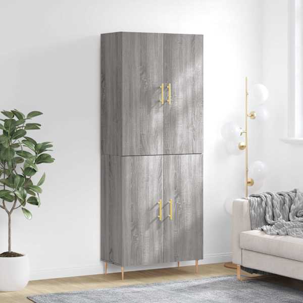 Kõrge kapp, hall Sonoma tamm, 69,5 × 34 × 180 cm, tehispuit