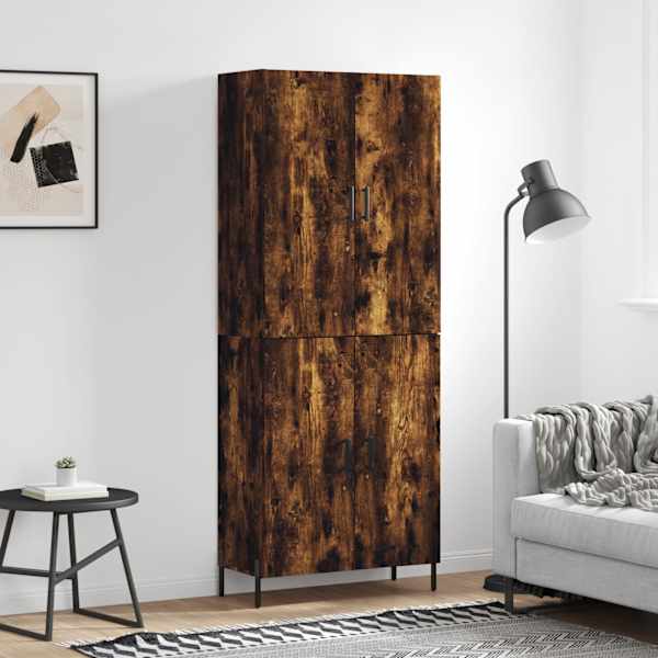 Kõrge kapp, suitsutatud tamm, 69,5 × 34 × 180 cm, tehispuit
