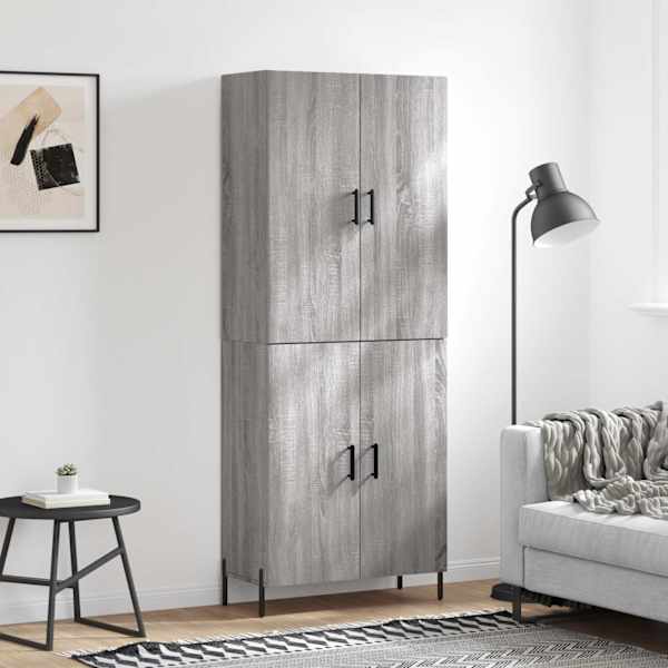 Kõrge kapp, hall Sonoma tamm, 69,5 × 34 × 180 cm, tehispuit