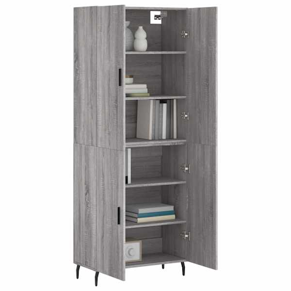 Kõrge kapp, hall Sonoma tamm, 69,5 × 34 × 180 cm, tehispuit