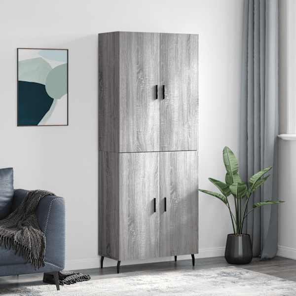 Kõrge kapp, hall Sonoma tamm, 69,5 × 34 × 180 cm, tehispuit