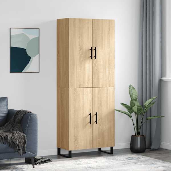Kõrge kapp, Sonoma tamm, 69,5 × 34 × 180 cm, tehispuit