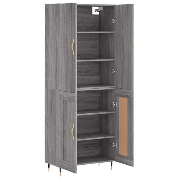 Kõrge kapp, hall Sonoma tamm, 69,5 × 34 × 180 cm, tehispuit
