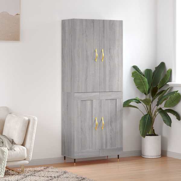 Kõrge kapp, hall Sonoma tamm, 69,5 × 34 × 180 cm, tehispuit