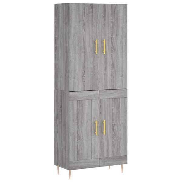 Kõrge kapp, hall Sonoma tamm, 69,5 × 34 × 180 cm, tehispuit