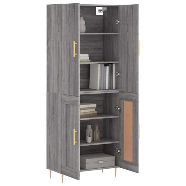 Kõrge kapp, hall Sonoma tamm, 69,5 × 34 × 180 cm, tehispuit