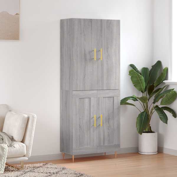 Kõrge kapp, hall Sonoma tamm, 69,5 × 34 × 180 cm, tehispuit