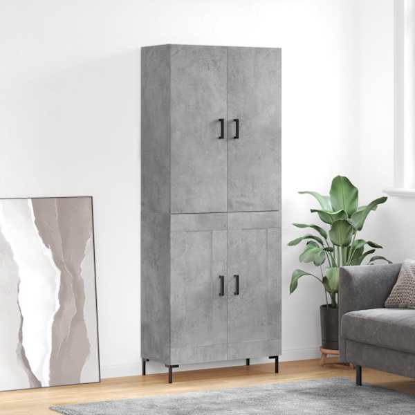 Kõrge kapp, betoonhall, 69,5 × 34 × 180 cm,tehispuit