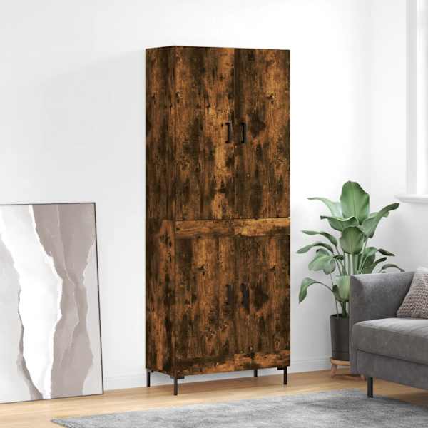 Kõrge kapp, suitsutatud tamm, 69,5 × 34 × 180 cm, tehispuit