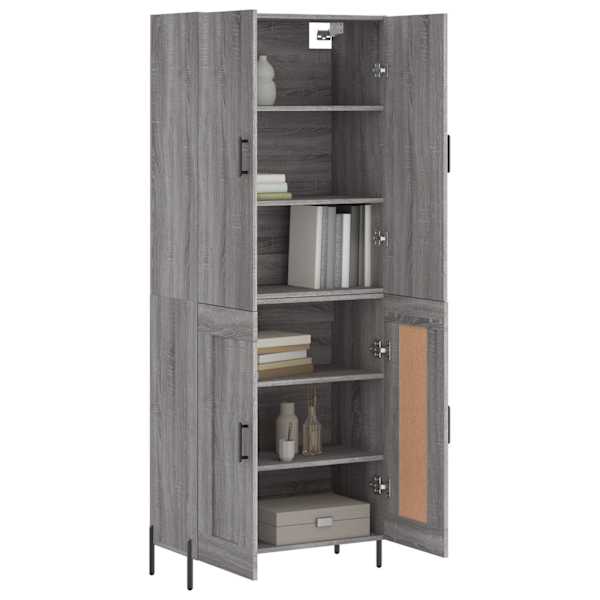 Kõrge kapp, hall Sonoma tamm, 69,5 × 34 × 180 cm, tehispuit