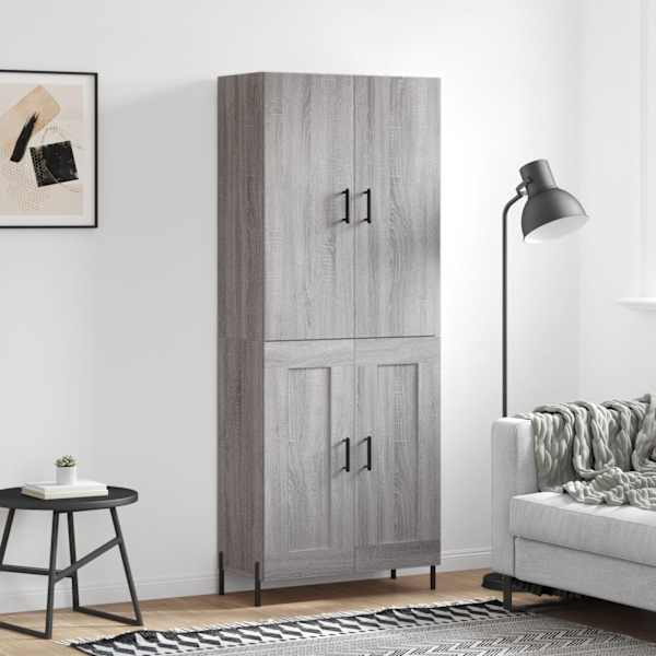 Kõrge kapp, hall Sonoma tamm, 69,5 × 34 × 180 cm, tehispuit