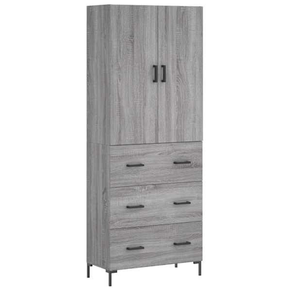 Kõrge kapp, hall Sonoma tamm, 69,5 × 34 × 180 cm, tehispuit