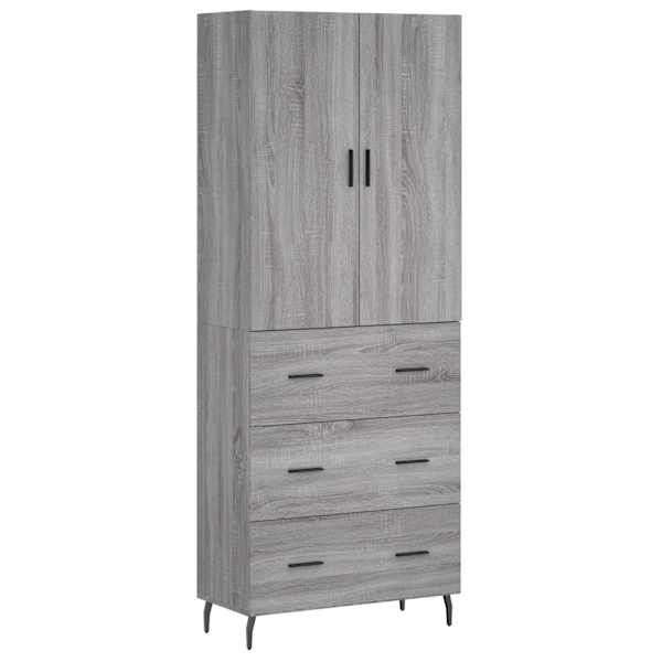 Kõrge kapp, hall Sonoma tamm, 69,5 × 34 × 180 cm, tehispuit