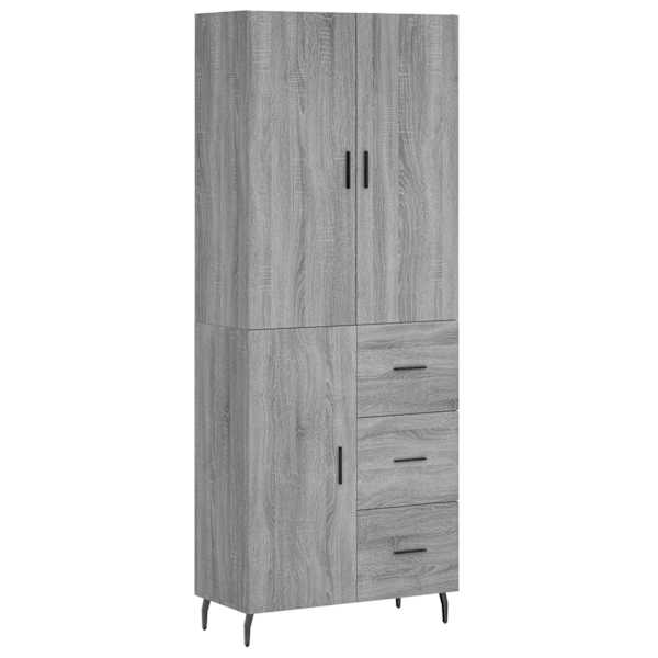 Kõrge kapp, hall Sonoma tamm, 69,5 × 34 × 180 cm, tehispuit
