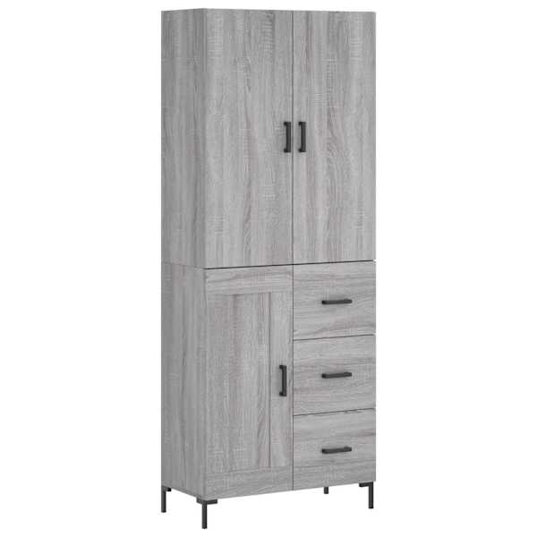 Kõrge kapp, hall Sonoma tamm, 69,5 × 34 × 180 cm, tehispuit