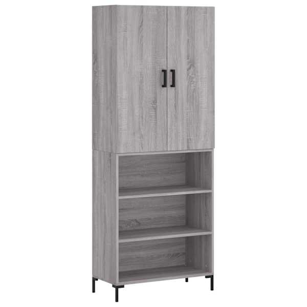 Kõrge kapp, hall Sonoma tamm, 69,5 × 34 × 180 cm, tehispuit