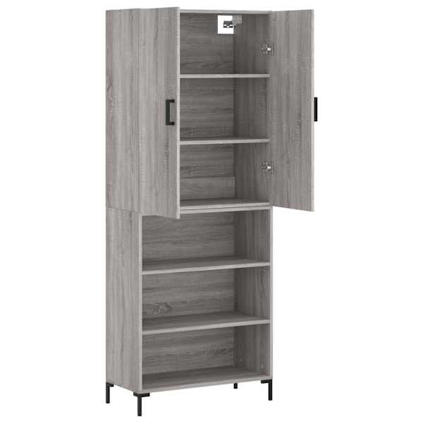 Kõrge kapp, hall Sonoma tamm, 69,5 × 34 × 180 cm, tehispuit