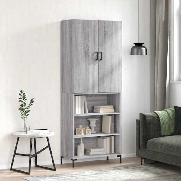 Kõrge kapp, hall Sonoma tamm, 69,5 × 34 × 180 cm, tehispuit