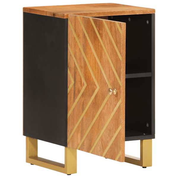 Vannitoakapp, pruun ja must, 38 × 33,5 × 58 cm, mangopuit
