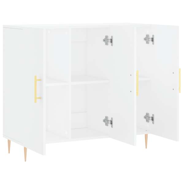Puhvetkapp, valge, 90 × 34 × 80 cm, tehispuit