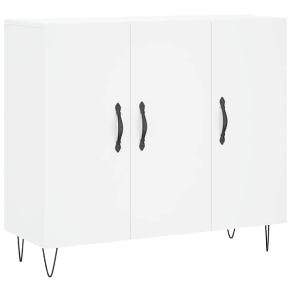 Puhvetkapp, valge, 90 × 34 × 80 cm, tehispuit