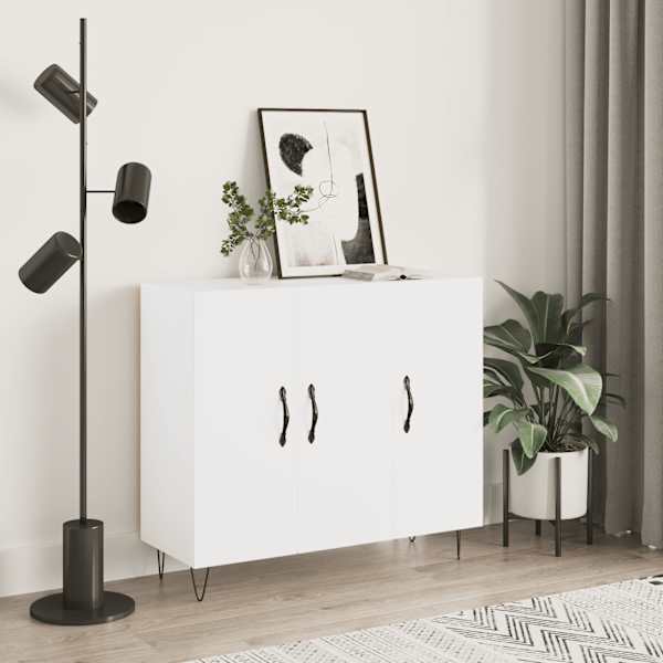 Puhvetkapp, valge, 90 × 34 × 80 cm, tehispuit